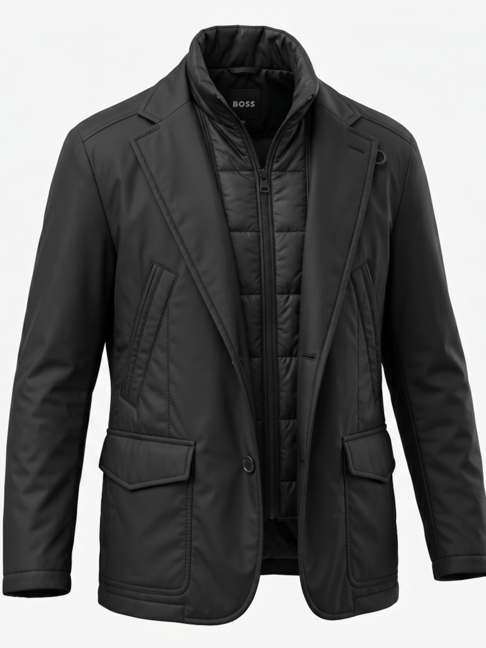 Mens black Hugo Boss triple layered water repellant JACKET SIZE XL